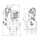 wilo185825_5 Хидрофорна система Wilo HWJ 203 X EM 24л. BUTYL (1kW)🟢 В наличност - wilo185825_5