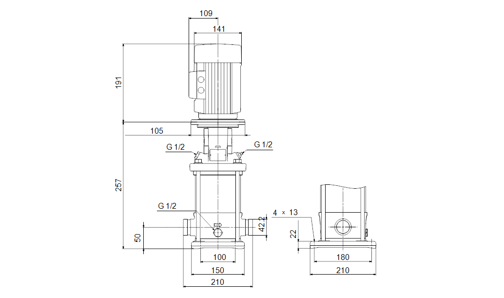 2 Многостъпална помпа Grundfos CRN 3-2 A-P-A-E-HQQE 🔴 Доставка по заявка