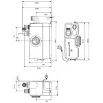 Битова канална система Grundfos Sololift2 WC-1  🟢 В наличност - 97775314_size_chart