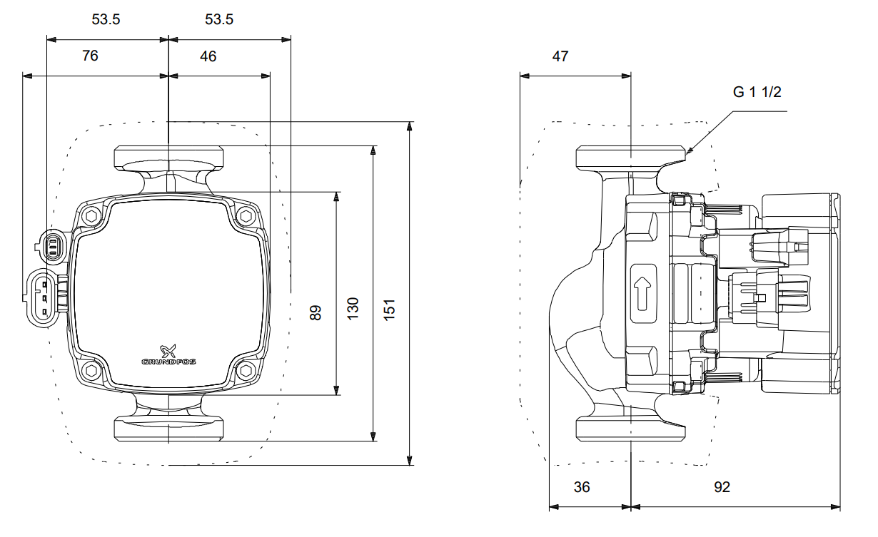 25-90_130_size Циркулационна помпа Grundfos ALPHA2 GO 25-75 130 AUTOADAPT 🟢 В наличност