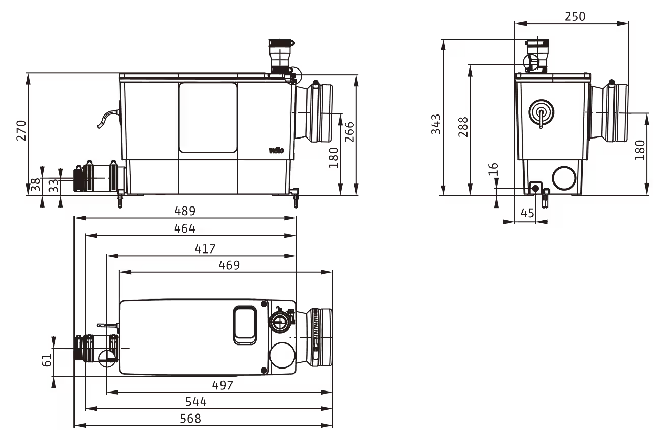 mini3_xs_size Компактна система за отпадни води Wilo DrainLift MINI3-XS/WC 🟡 Доставка до 3 дена