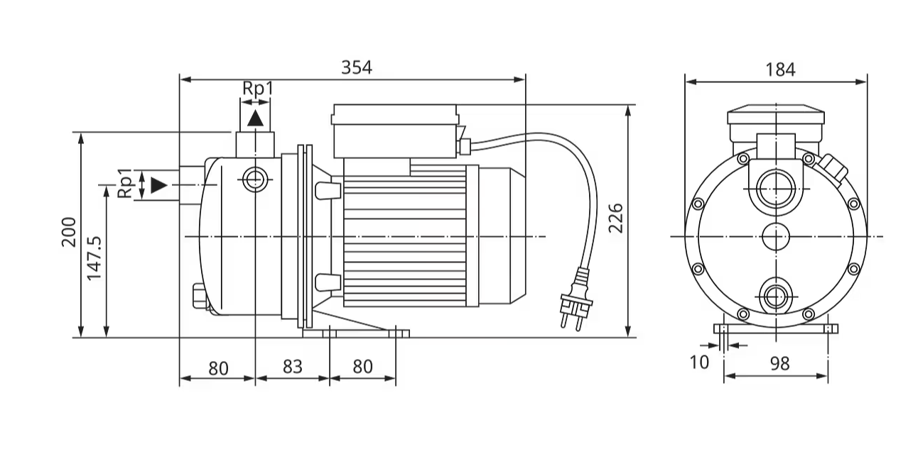 wj202_size Самозасмукваща едностъпална помпа Wilo Jet WJ 203 X EM 🟢 В наличност